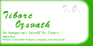 tiborc ozsvath business card